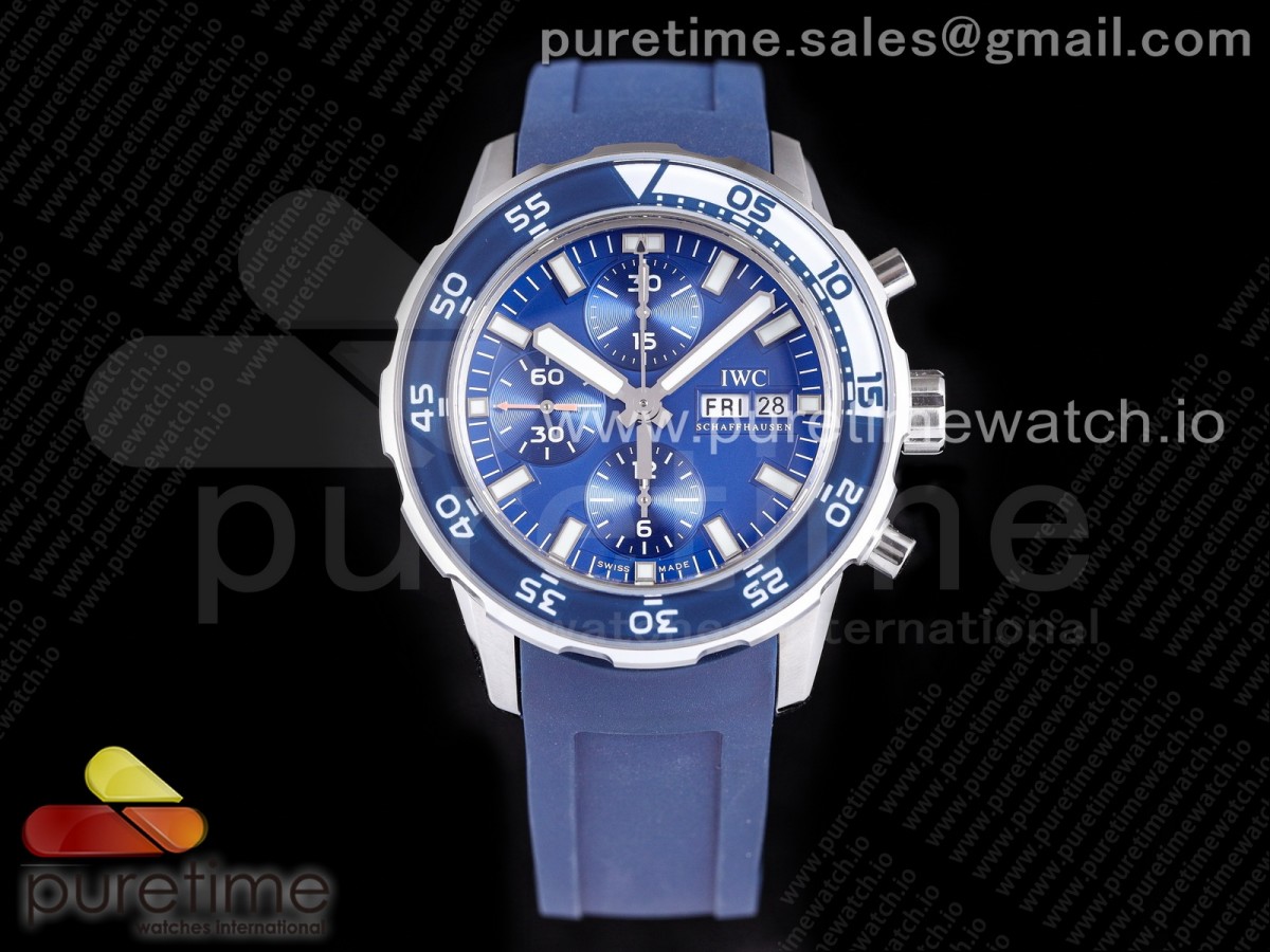 OXF IWC 아쿠아타이머 크로노 블루다이얼 블루러버스트랩 Aquatimer Chrono IW376711 SS OXF 1:1 Best Edition Blue Dial on Blue Rubber Strap A7750