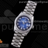 GMF 롤렉스 데이데이트36 블루다이얼 다이아인덱스 스틸브레이슬릿 Day Date 36 128239 GMF 1:1 Best Edition 904L Steel Blue Dial Diamonds Markers on Bracelet A2836