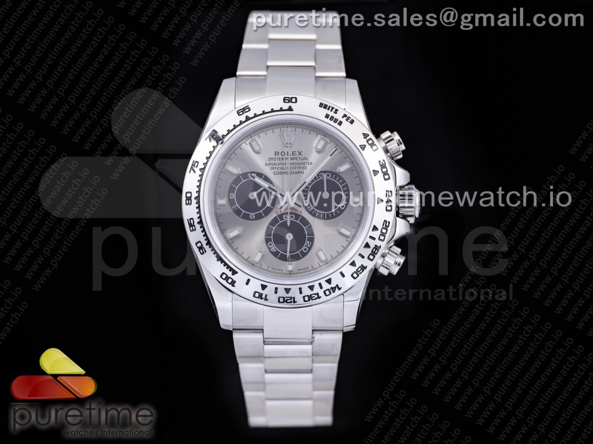 TWF 롤렉스 데이토나스틸 그레이다이얼 스틸브레이슬릿 Daytona SS TWF SS Bezle Gray/Black Dial on SS Brcelet A4130