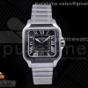 V6F V2 산토스 드 까르띠에 40미리 라지 블랙베젤 블랙다이얼 스틸브레이슬릿 Santos de Cartier 40mm 2018 V6F 1:1 Best Edition Black Bezel White Dial on SS Bracelet MIYOTA 9015 V2