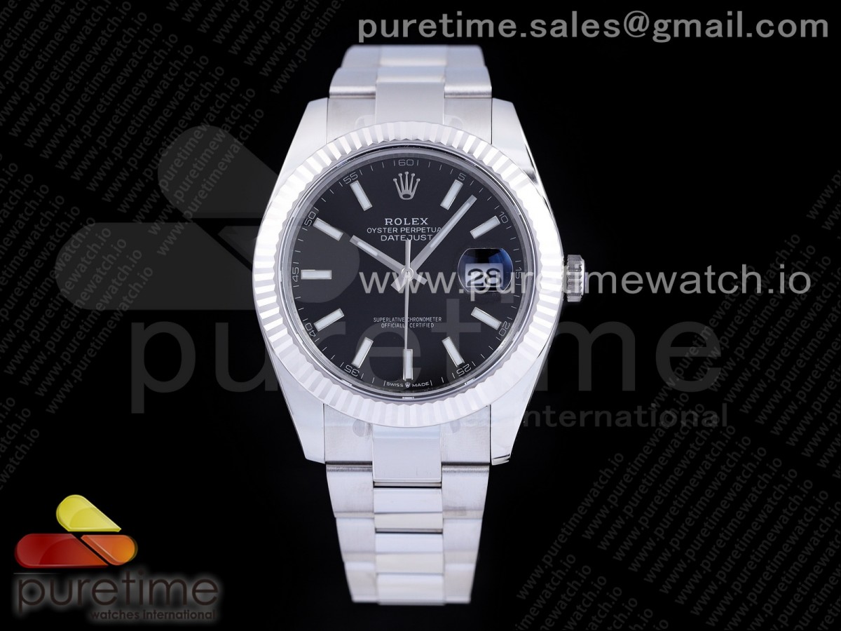 ARF 롤렉스 데이저스트41 신형 블랙다이얼 오이스터 스틸브레이슬릿 New DateJust 41 126334 ARF 1:1 Best Edition 904L Steel Black Dial on Oyster Bracelet A2824