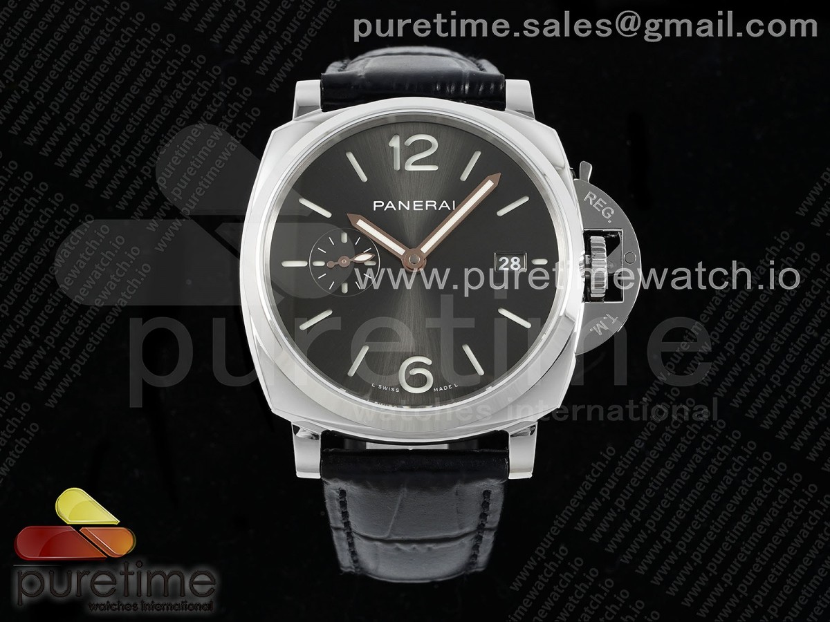 (NEW) VSF 파네라이 루미노르 듀에 PAM1250 42미리 그레이다이얼  블랙가죽스트랩  PAM1250 Luminor Due 42mm VSF Best Edition Gray Dial on Black Leather Strap P900