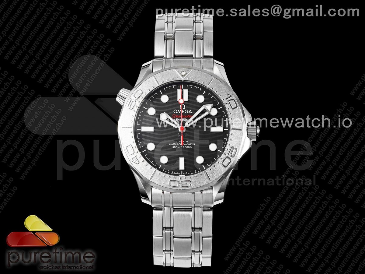 HRF 오메가 씨마스터 다이버300 넥톤 블랙다이얼 스틸브레이슬릿 Seamaster Diver 300M Nekton HRF 1:1 Best Edition Black Dial on SS Bracelet A8806