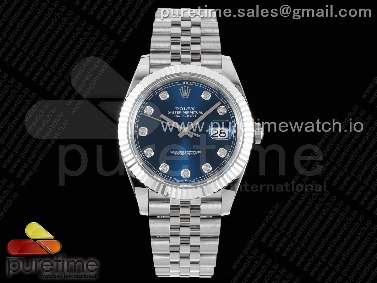 ARF 롤렉스 뉴 데이저스트41 블루 텐포인트다이얼 스틸브레이슬릿 New DateJust 41 126334 ARF 1:1 Best Edition 904L Steel Blue Diamonds Dial on Jubilee Bracelet A2824