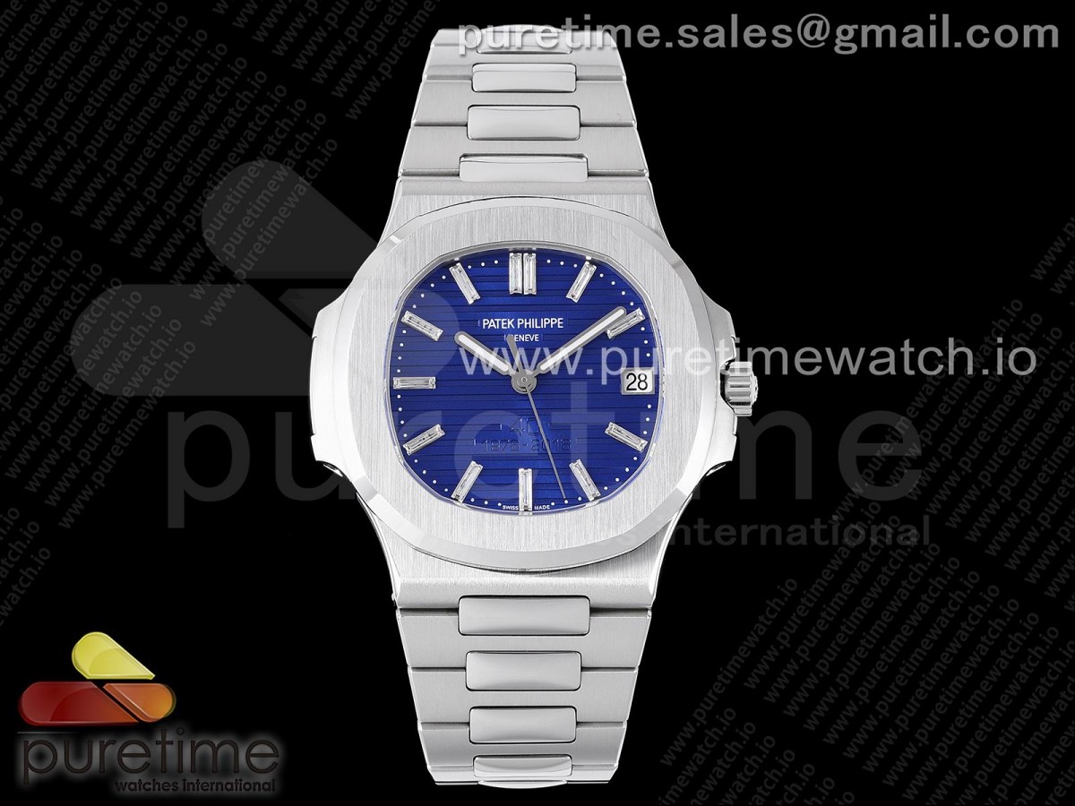 3KF V2 파텍필립 노틸러스 40주년기념 블루다이얼 스틸브레이슬릿 Nautilus 5711 3KF 1:1 Best Edition 40th Anniversary Blue Dial on SS Bracelet A324 Super Clone V2