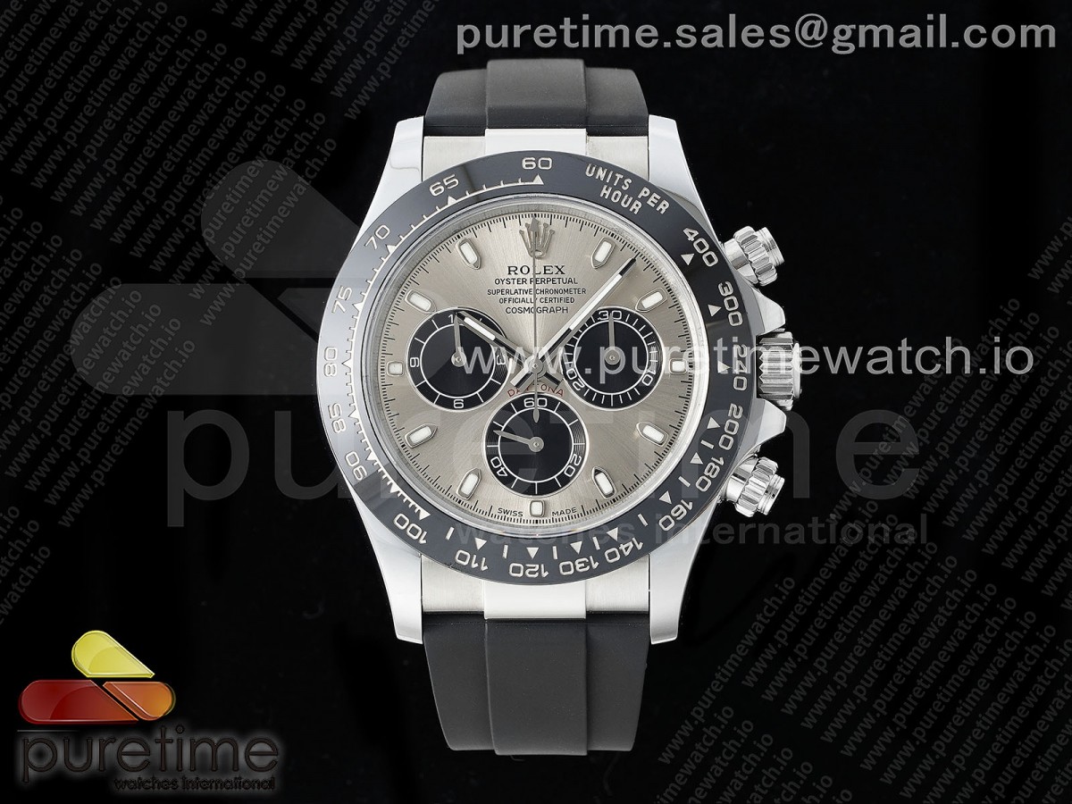 SWF 롤렉스 데이토나 텅스텐(Cu-W) 그레이다이얼 오이스터플렉스스트랩  Daytona 116519 SWF 1:1 Best Edition Gray Dial on Oysterflex Strap SH4130 (Mod Version)