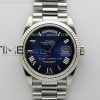 QF 롤렉스 데이데이트36 텅스텐(Cu-W) 블루로만다이얼 스틸브레이슬릿 Day Date 128239 Gain Weight SS QF 1:1 Best Edition Blue Dial Roman Markers on SS President Bracelet