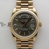 QF 롤렉스 데이데이트36 텅스텐(Cu-W) 로즈골드 그레이다이얼 스틸브레이슬릿 Day Date 128235 Gain Weight RG QF 1:1 Best Edition Gray Dial Stick Markers on RG President Bracelet
