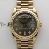 QF 롤렉스 데이데이트36 텅스텐(Cu-W) 로즈골드 그레이텐포인트다이얼 스틸브레이슬릿 Day Date 128235 Gain Weight RG QF 1:1 Best Edition Gray Dial Diamond Markers on RG President Bracelet
