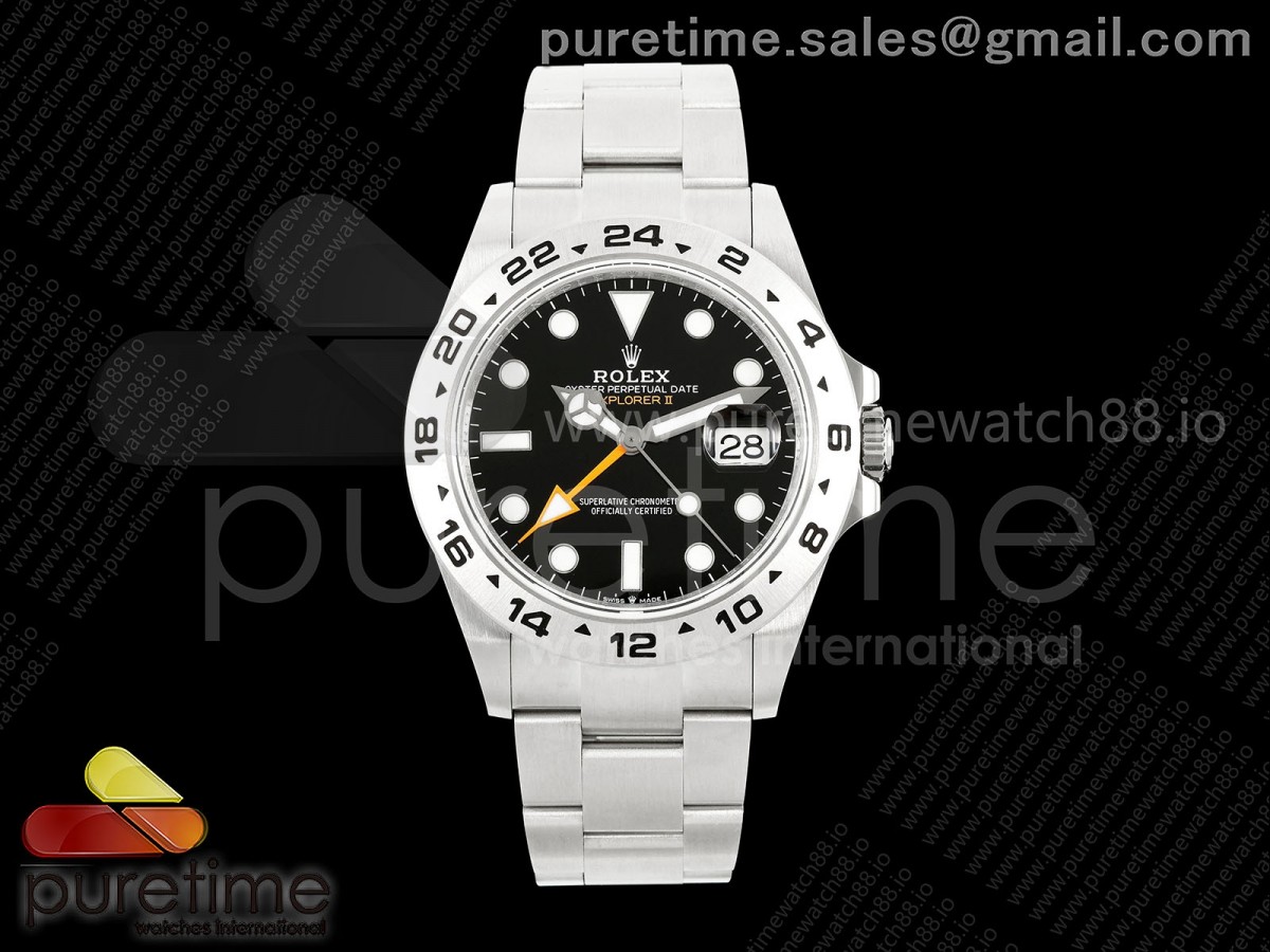 QF 롤렉스 익스플로러2 42미리 블랙다이얼 스틸브레이슬릿 Explorer II 42mm 226570 Black 904L SS QF 1:1 Best Edition Black Dial on Bracelet SH3285 CHS