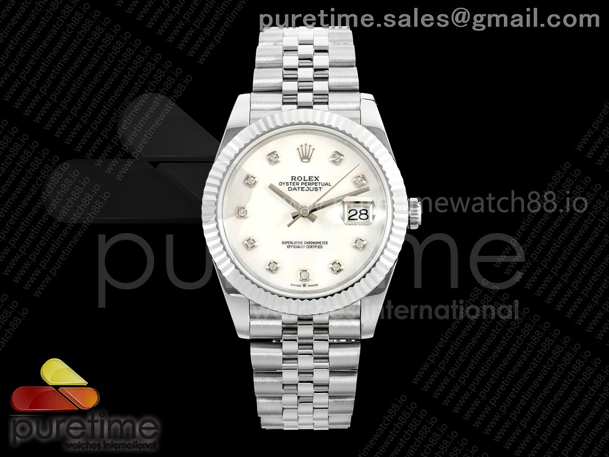 QF 롤렉스 데이저스트41 자개텐포인트다이얼 스틸브레이슬릿 149g DateJust 41 126334 QF 1:1 Best Edition 904L Steel White MOP Dial on Jubilee Bracelet QF3235 (149g)