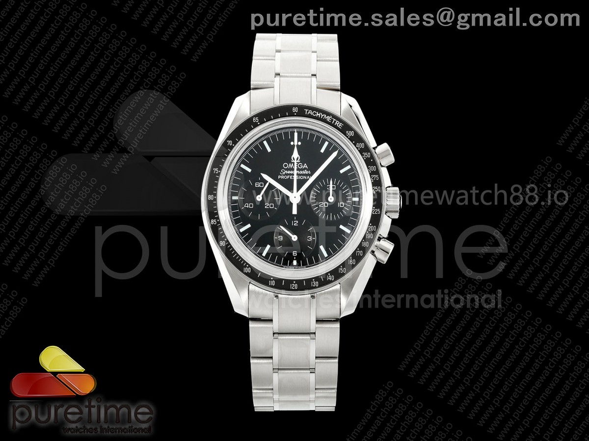 OMF 오메가 스피드마스터 문워치 프로페셔널 크로노 블랙다이얼 스틸브레이슬 Speedmaster Moonwatch Professional OMF 1:1 Best Edition Black Dial Manual Winding Chrono Movement