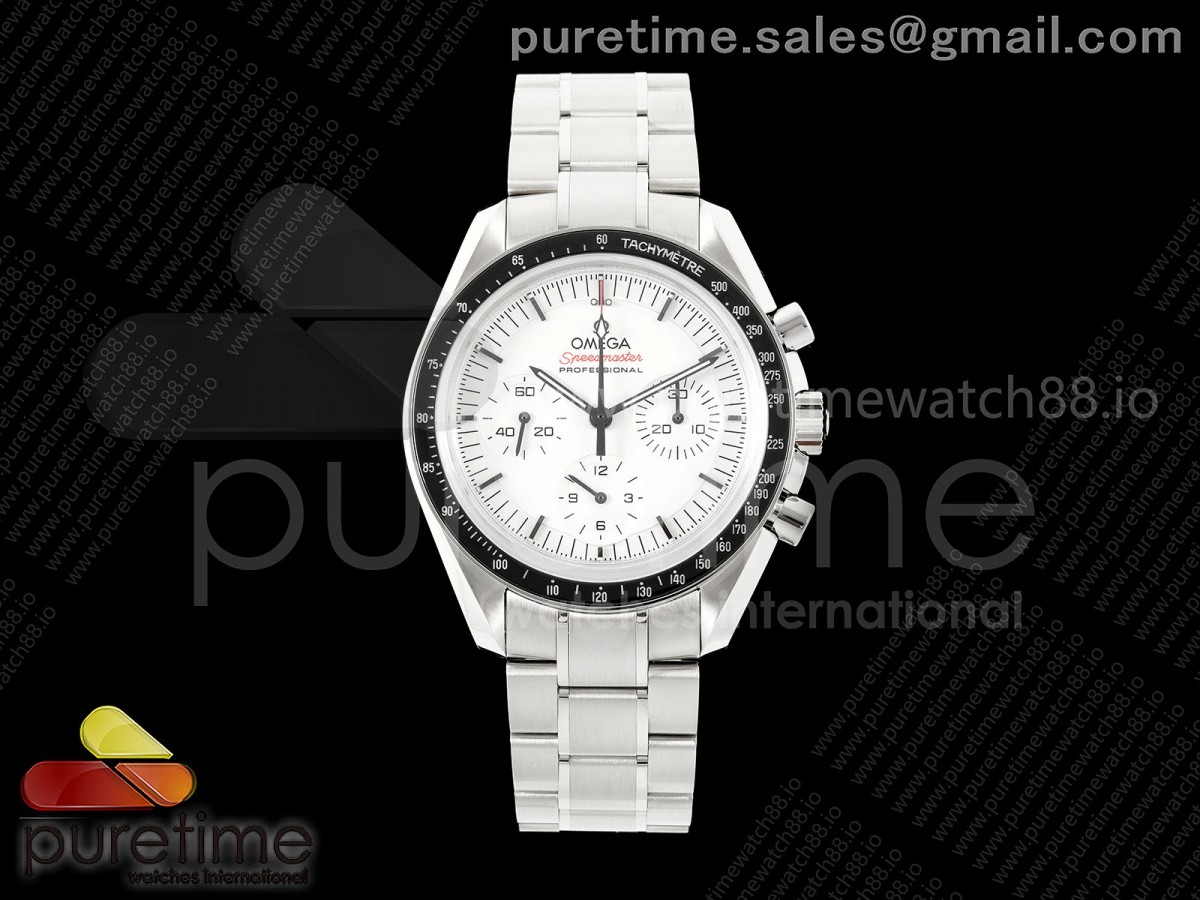 OMF 오메가 스피드마스터 문워치 프로페셔널 크로노 화이트다이얼 스틸브레이슬 Speedmaster Moonwatch Professional OMF 1:1 Best Edition White Dial Manual Winding Chrono Movement