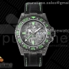 OMF 롤렉스 지엠티마스터 DIW카본 블랙/그린다이얼 블랙나일론스트랩 GMT DIW Carbon OMF Best Edition Black/Green Black Dial on Black Nylon Strap SA3186 CHS