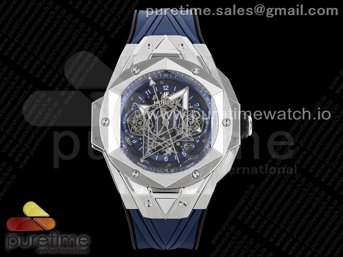 HRF 위블로 빅뱅 상블루2 크로노 블루다이얼 블루거미스트랩 Big Bang Sang Bleu II Chrono SS HRF Best Edition Blue Dial on Blue Gummy Strap A7750