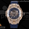 HRF 위블로 빅뱅 상블루2 로즈골드 크로노 다이아베젤 블루다이얼 블루거미스트랩 Big Bang Sang Bleu II Chrono RG Diamonds HRF Best Edition Blue Dial on Blue Gummy Strap A7750