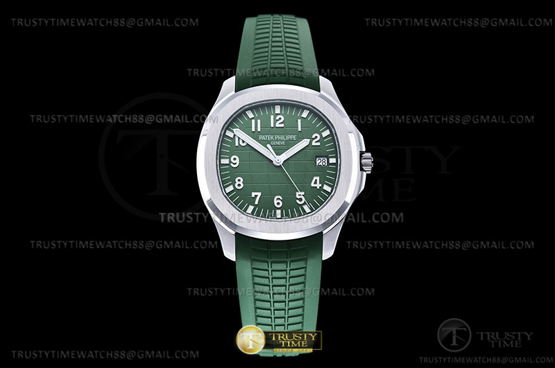 3KF V3 파텍필립 아쿠아넛 5168 그린다이얼 그린러버스트랩 Aquanaut 5168G 42mm SS 3KF 1:1 Best Edition Green Dial on Green Rubber Strap A324 Super Clone V2