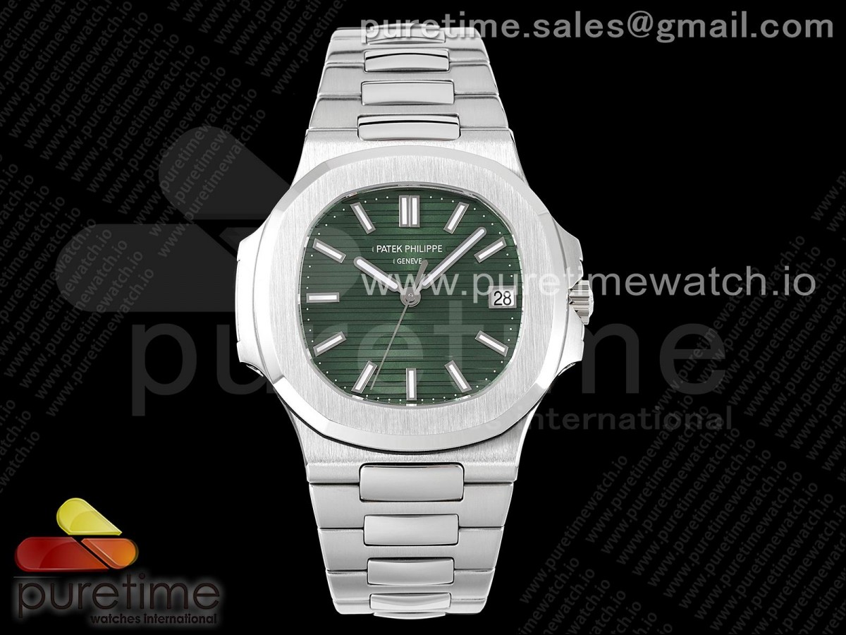 3KF V2 파텍필립 노틸러스 5711 그린다이얼 스틸브레이슬릿 Nautilus 5711/1A 3KF 1:1 Best Edition Green Textured Dial on SS Bracelet A324 Super Clone V2