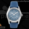 3KF V2 파텍필립 칼라트라바 6007 블루다이얼 블루가죽나일론스트랩 Calatrava 6007A SS 3KF 1:1 Best Edition Blue Dial on Blue Leather Strap A324 Super Clone V2
