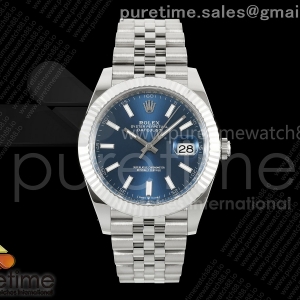 CleanPlus 클린플러스 롤렉스 데이저스트41 프리스프렁 블루다이얼 쥬빌레브레이슬릿 133g DateJust 41 126334 Clean Plus 1:1 Best Edition Blue Stick Dial on Jubilee Bracelet JH3235 (Free Sprung)