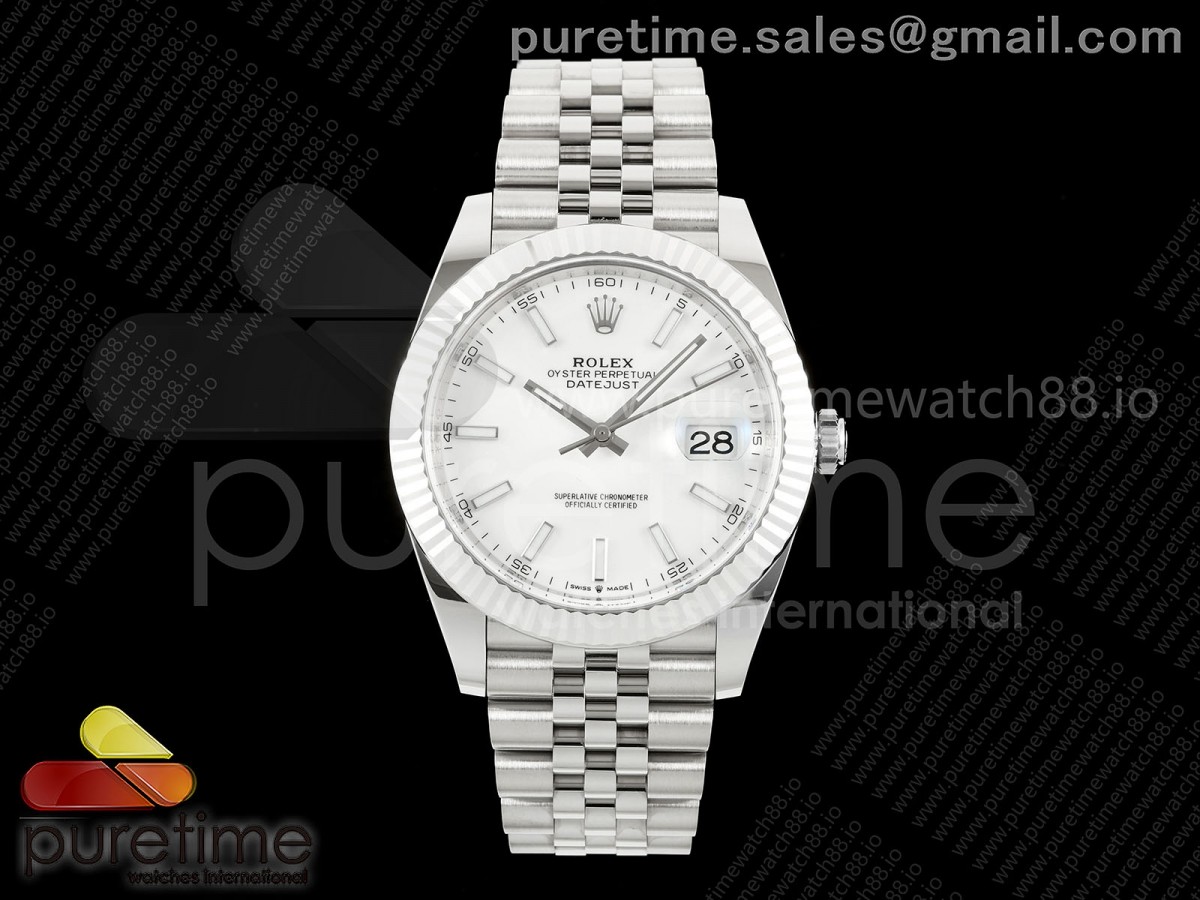CleanPlus 클린플러스 롤렉스 데이저스트41 프리스프렁 화이트다이얼 쥬빌레브레이슬릿 133g DateJust 41 126334 Clean Plus 1:1 Best Edition White Stick Dial on Jubilee Bracelet JH3235 (Free Sprung)