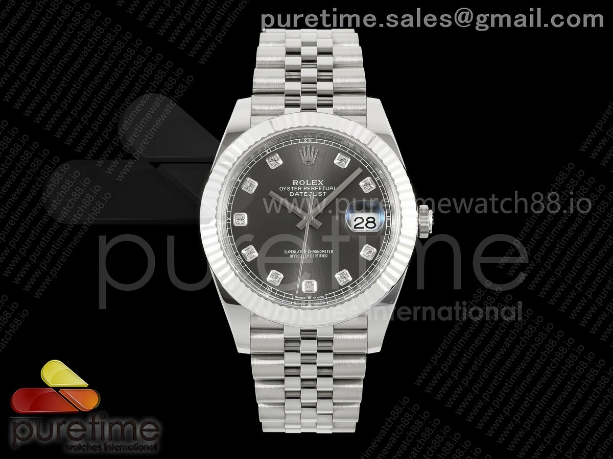 CleanPlus 클린플러스 롤렉스 데이저스트41 프리스프렁 그레이텐포인트다이얼 쥬빌레브레이슬릿 133g DateJust 41 126334 Clean Plus 1:1 Best Edition Gray Diamonds Dial on Jubilee Bracelet JH3235 (Free Sprung)