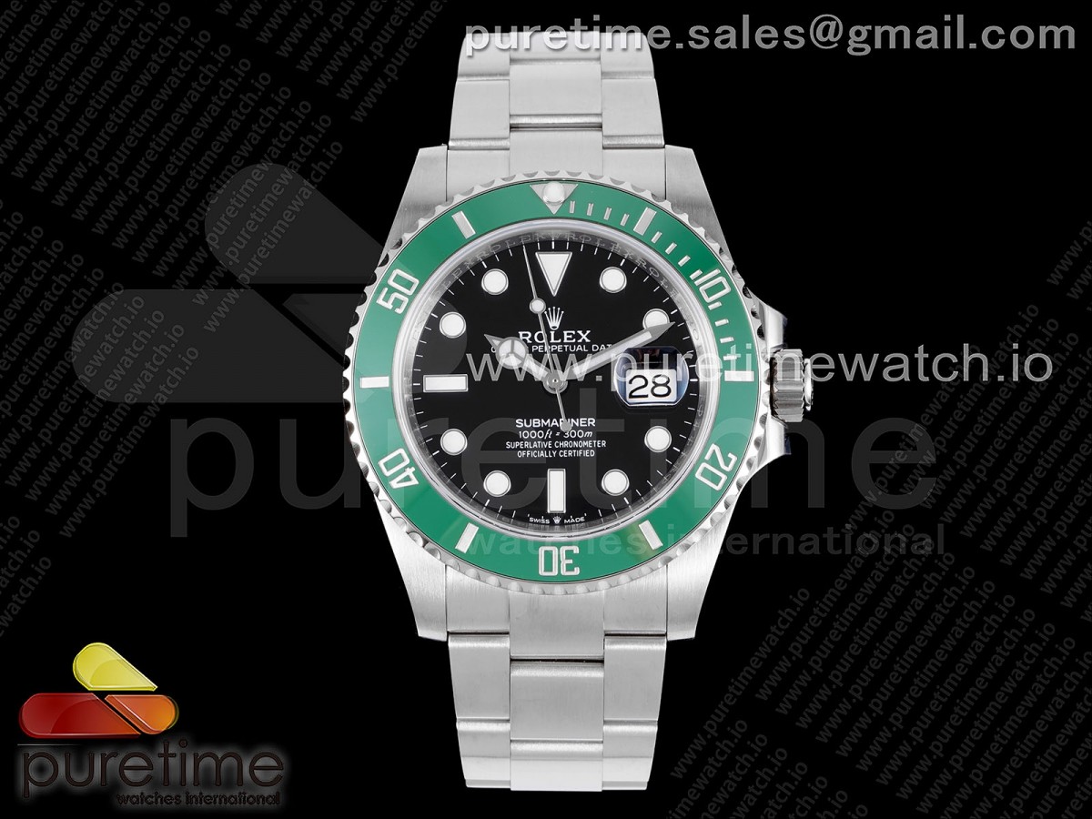 CLEANF 클린공장 롤렉스 신형 서브마리너 그린인서트 블랙다이얼 스틸브레이슬릿 스벅 Submariner 41mm 126610 LV Kermit 904L Steel Clean 1:1 Best Edition VR3235