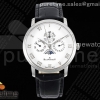 HRF 블랑팡 빌레렛 콴팀 퍼페츄얼 화이트다이얼 블랙가죽스트랩 Villeret Quantieme Perpetuel 6656 SS HRF Best Edition White Dial on Black Leather Strap A5954