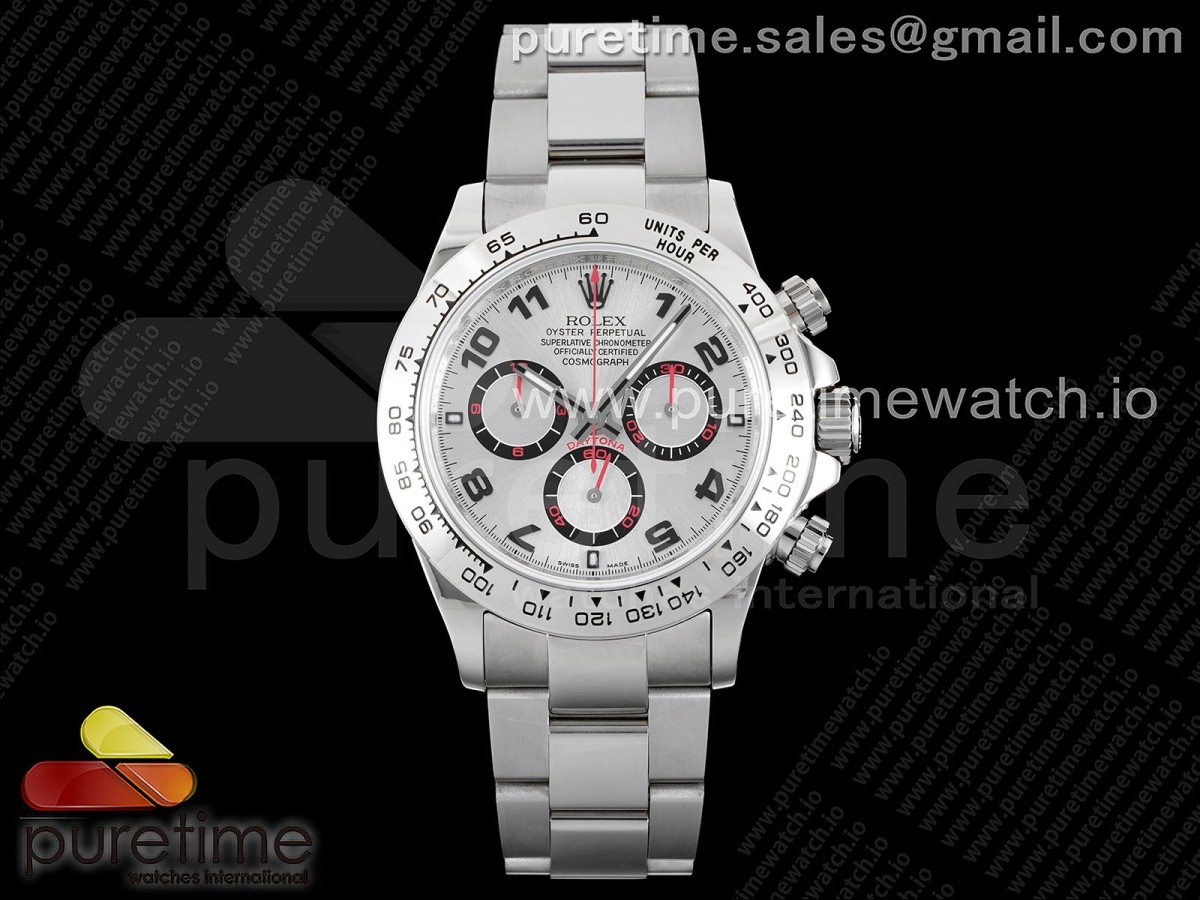 VRF 롤렉스 데이토나 실버아라비안다이얼 스틸브레이슬릿  Daytona 116509 VRF 1:1 Best Edition Silver Numerals Dial on SS Bracelet A7750