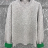 대리석집 보테가베네타 그린포인트 그레이 울 스웨터 라운드넥 니트