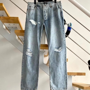 계단집 발렌시아가 이중 레드체크 데님팬츠