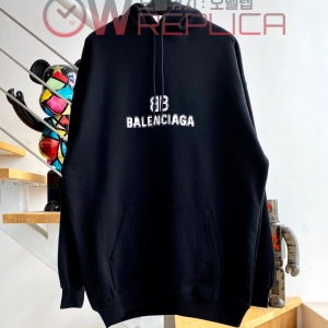 계단집 발렌시아가 모자이크BB로고 블랙 후드티