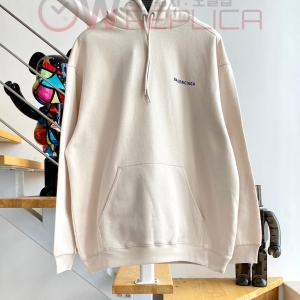 계단집 발렌시아가 베이지 앞뒤로고 후드티