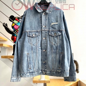 계단집 발렌시아가 백 흘림로고 빈티지 데님 자켓