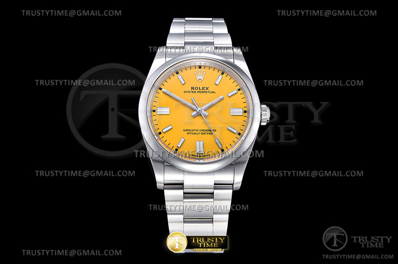 EWF 롤렉스 오이스터 퍼페츄얼 36MM 옐로우다이얼 스틸브레이슬릿 Oyster Pert. 36mm 126000 SS/SS Yellow EWF A3230