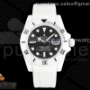 5GF 롤렉스 서브마리너 화이트세라믹케이스 블랙다이얼 화이트러버스트랩 Submariner 40mm White Ceramic 5GF Best Edition Black Dial on White Rubber Strap SA3135