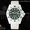 5GF 롤렉스 서브마리너 화이트세라믹케이스 그린다이얼 화이트러버스트랩 Submariner 40mm White Ceramic 5GF Best Edition Green Dial on White Rubber Strap SA3135