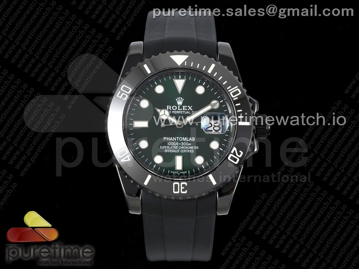 5GF 롤렉스 서브마리너 블랙세라믹케이스 그린다이얼 블랙러버스트랩 Submariner 40mm Black Ceramic 5GF Best Edition Green Dial on Black Rubber Strap SA3135