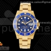 CLEANF 클린공장 롤렉스 서브마리너 옐로우골드금통 블루인서트 블루다이얼 스틸브레이슬릿 Submariner 116618 LB Blue Ceramic YG Plated 904L Steel Clean 1:1 Best Edition VR3135
