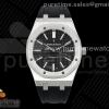 APSF V3 오데마피게 로얄오크 15400 블랙다이얼 블랙러버스트랩 Royal Oak 41mm 15400 SS APSF 1:1 Best Edition Black Textured Dial on Black Rubber Strap SA3120 Super Clone V3