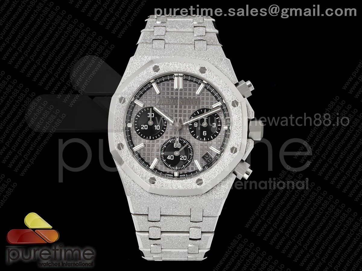 APSF 오데마피게 로얄오크 크로노 26240 프러스티드 그레이/블랙다이얼 스틸브레이슬릿 Royal Oak Chrono 26240 Frosted SS APSF 1:1 Best Edition Gray/Black Dial on Bracelet SA4401 Super Clone