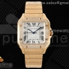 3KF 까르띠에 산토스 미듐 로즈골드 다이아베젤 화이트다이얼 스틸브레이슬릿 Santos de Cartier 35mm RG 3KF 1:1 Best Edition White Dial Diamonds Bezel on RG SmartLinks Bracelet MIYOTA 9015