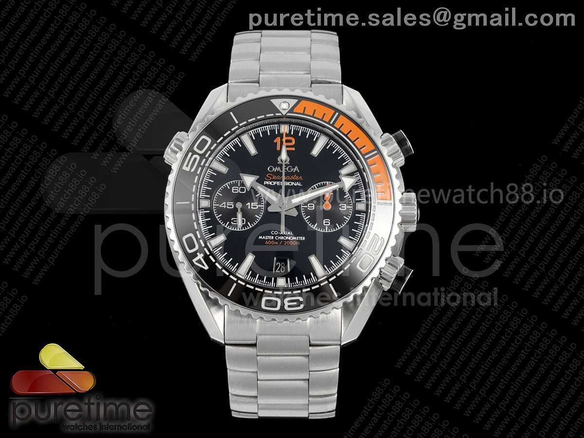VRF 오메가 씨마스터 600M 오렌지인서트 블랙다이얼 스틸브레이슬릿 Seamaster 600m Chrono SS 1/4 Orange VRF 1:1 Best Edition Black Dial on SS Bracelet A9900