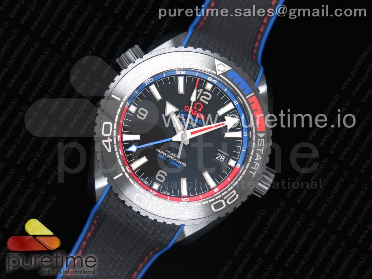 (특가) VSF 오메가 씨마스터 플래닛오션 딥블랙 45.5mm ETNZ 리얼세라믹 블랙러버스트랩 Planet Ocean 45.5mm ETNZ "Deep Black" Real Ceramic VSF 1:1 Best Edition on Black Nylon Strap A8906 Super Clone