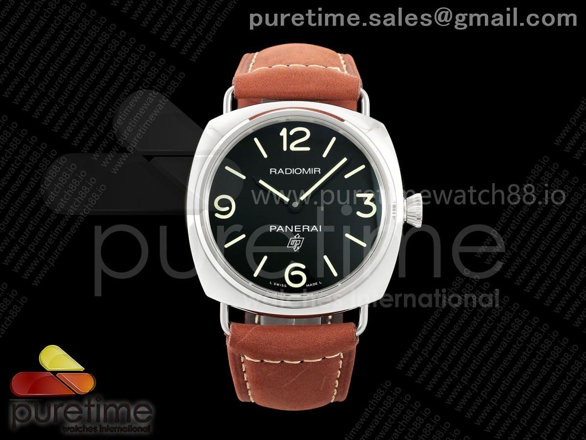 HWF 파네라이 라디오미르  45미리 PAM753 블랙다이얼 브라운가죽스트랩  PAM753 Radiomir HWF Best Edition Black Dial on Brown Leather Strap A6497