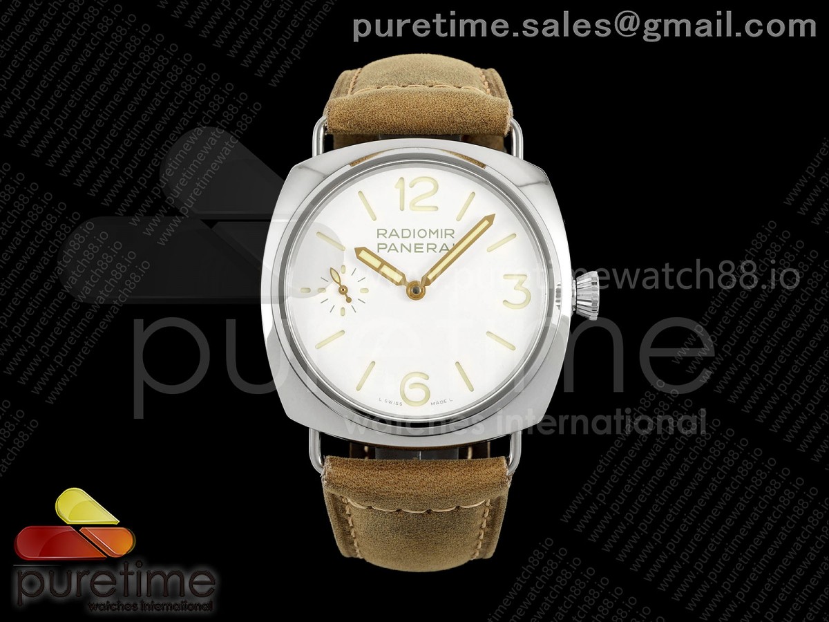 HWF 파네라이 라디오미르 45미리 PAM1384 화이트다이얼 브라운가죽스트랩 PAM1384 Radiomir HWF Best Edition White Dial on Brown Asso Strap A6497