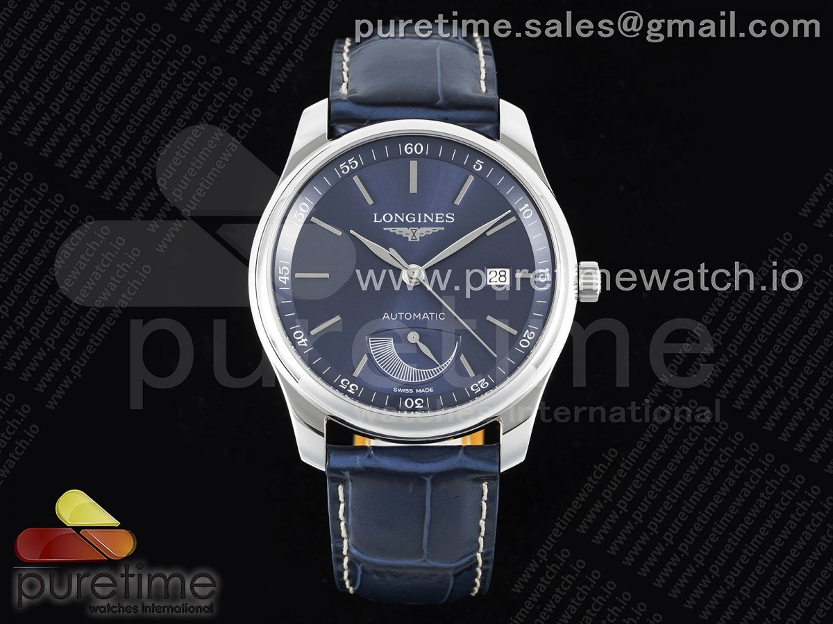 APSF 론진 마스터 파워리저브 블루다이얼 블루가죽스트랩 Master Power Reserve SS APSF 1:1 Best Edition Blue Dial on Blue Leather Strap AL602