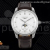 APSF 론진 마스터 문페이즈 화이트다이아다이얼 브라운가죽스트랩 Master Moonphase SS APSF 1:1 Best Edition White Diamonds Dial on Brown Leather Strap AL899