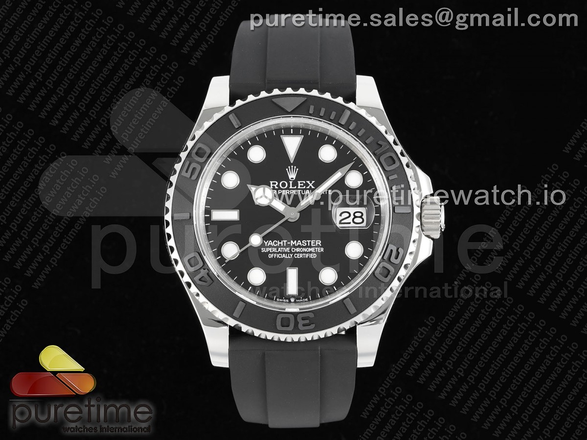 JDF 롤렉스 요트마스터 블랙세라믹인서트 블랙다이얼 블랙러버스트랩 Yacht-Master 42mm 226659 JDF 1:1 Best Edition 3D Black Ceramic Bezel on Oysterflex Strap VR3235