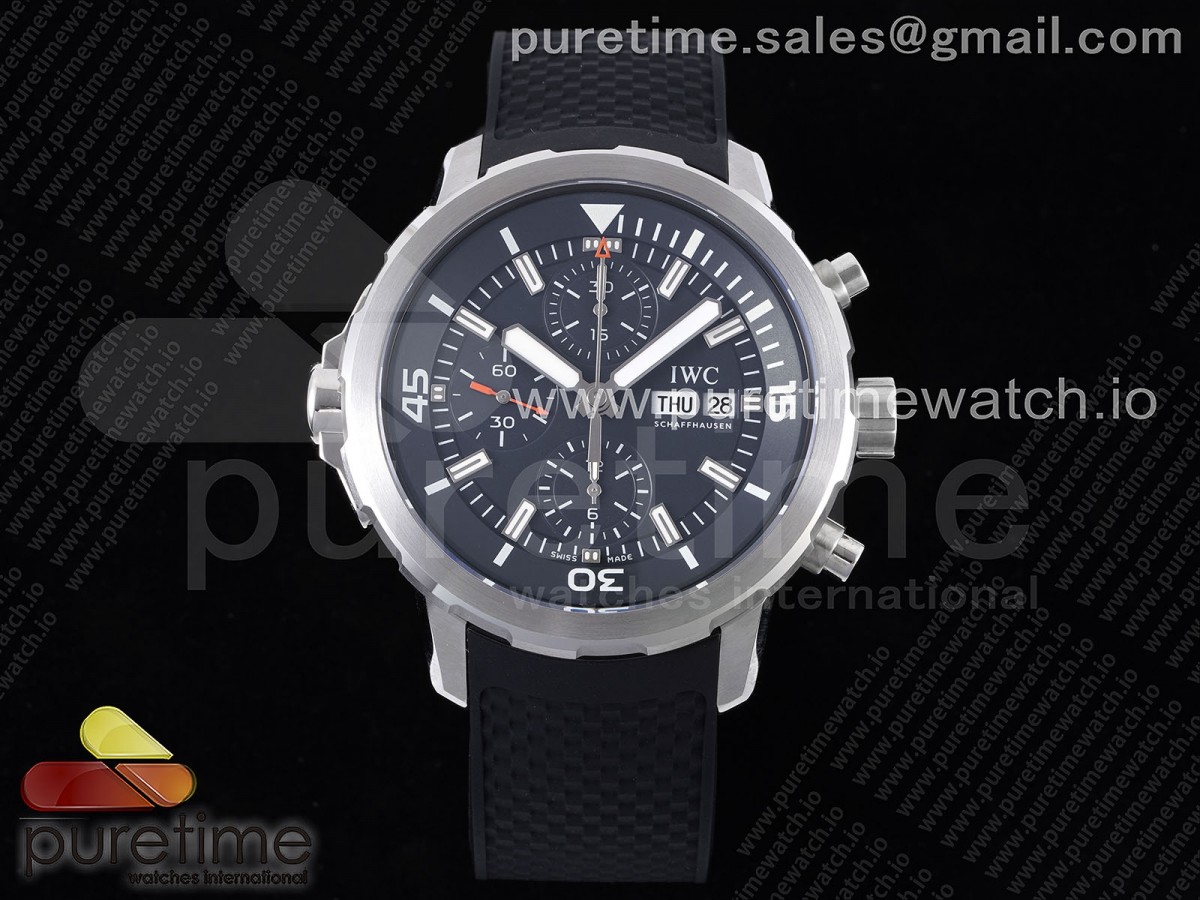 NSF IWC 아쿠아타이머 크로노그래프 블루다이얼 블랙러버스트랩 Aquatimer Chrono IW3768 SS NSF 1:1 Best Edition Blue Dial on Black Rubber Strap A7750